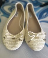 Damen Ballerinas Dune Grösse 38 Beige geflochten 
