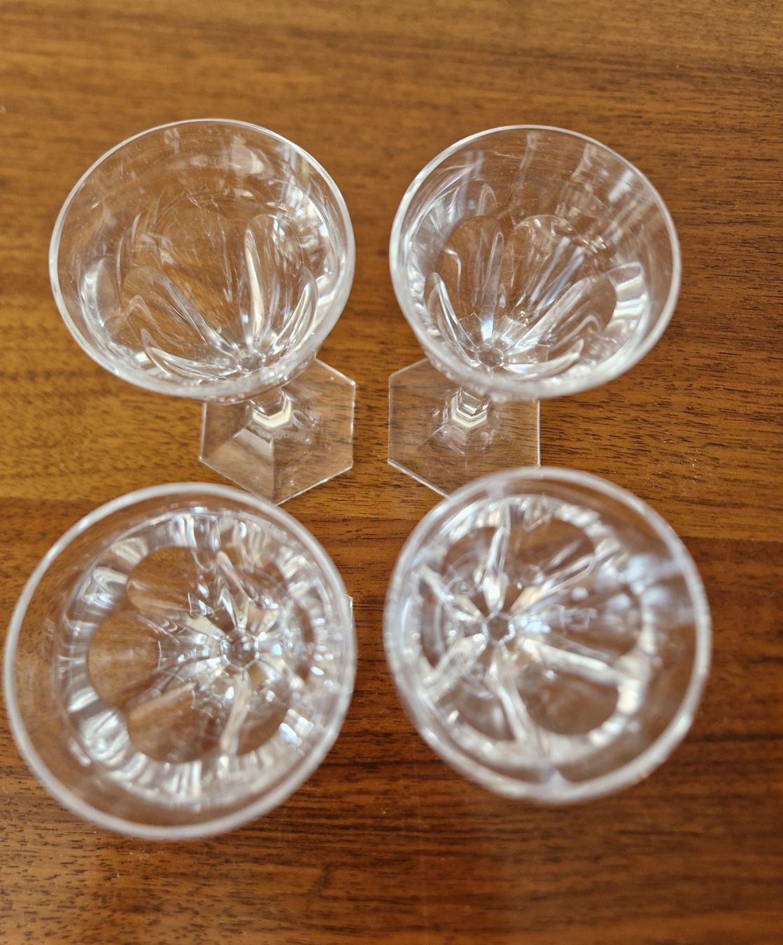 Moser Bicchieri: 4  Moser Kristall Gläser Schnaps oder Likör , Hexagon Fuss – Nuovo (secondo la descrizione) da Bern venduto da Antikbatik 3