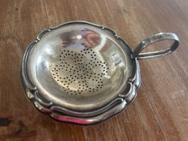 Antikes Teesieb mit Abtropfschale Rarität #9