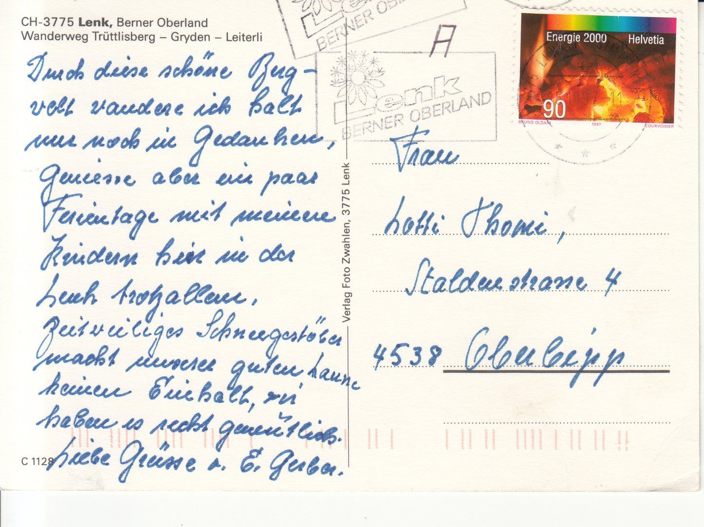 Cartoline postali: Lenk 1997 – Usato da Bürglen TG venduto da StampGraf 1
