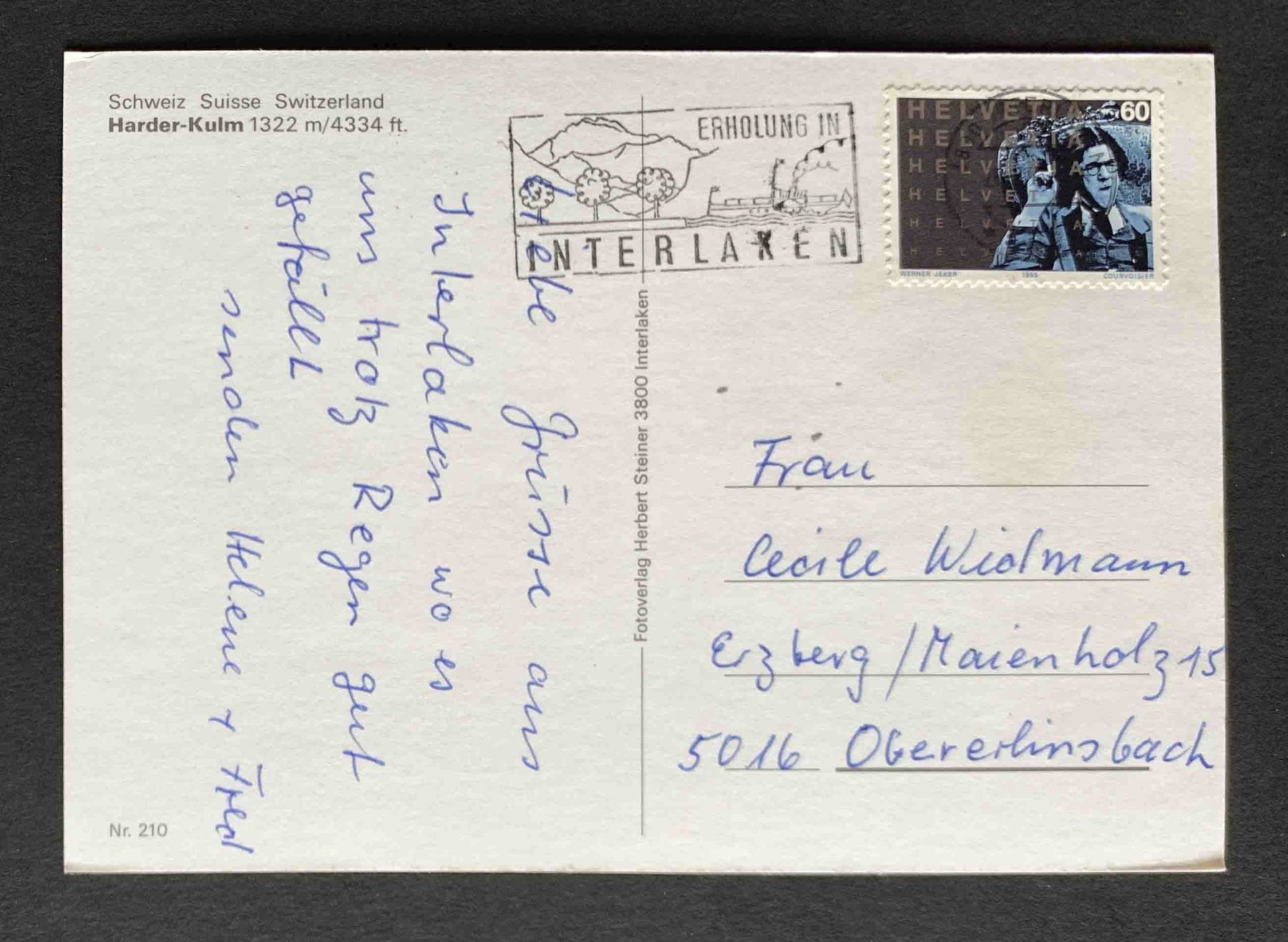 Cartoline postali: AK Interlaken Harder – Usato da Goldau venduto da artelier1 1