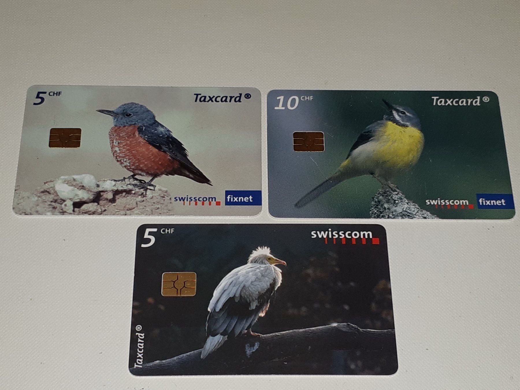 Schede telefoniche: 3xTaxcards "Schweiz"Vögel" – Usato da Oberiberg venduto da DeepBlue999