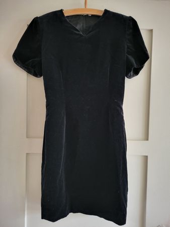 Elegantes Vintage '70-'80 Samtkleid schwarz
