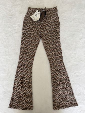 Zara Hose gemustert braun - Grösse S
