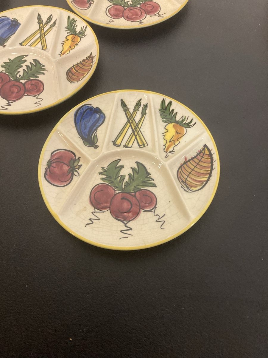 Teller: Gemüse-Keramik-Teller, 5 Stk., Servierteller, Vintage! – Gebraucht aus Winterthur von silen 2