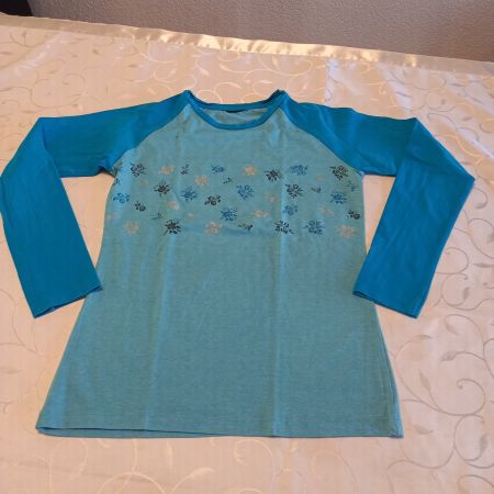 blaues langarm T-Shirt Jack Wolfskin Gr 164