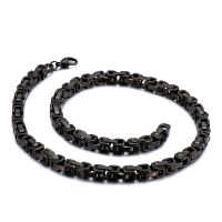 Edelstahl Halskette Kette 8mm 55cm Schwarz farbe