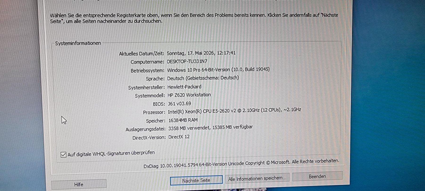Hewlett Packard PC: HP Workstation Z620 – Usato da murten venduto da Bmw5r 6