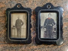 Zwei antike Porträtfotos um 1900, gerahmt, Jllgau Rarität!