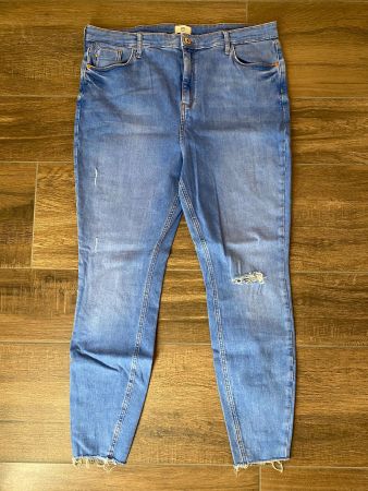 River Island Jeans Distressed-Look Regular hellblau Gr. 46