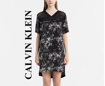 M NEU Calvin Klein Sommerkleid Komfort Shirt Rock Abendkleid