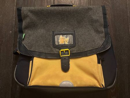 Cartable et trousse assortie marine et jaune Tann's