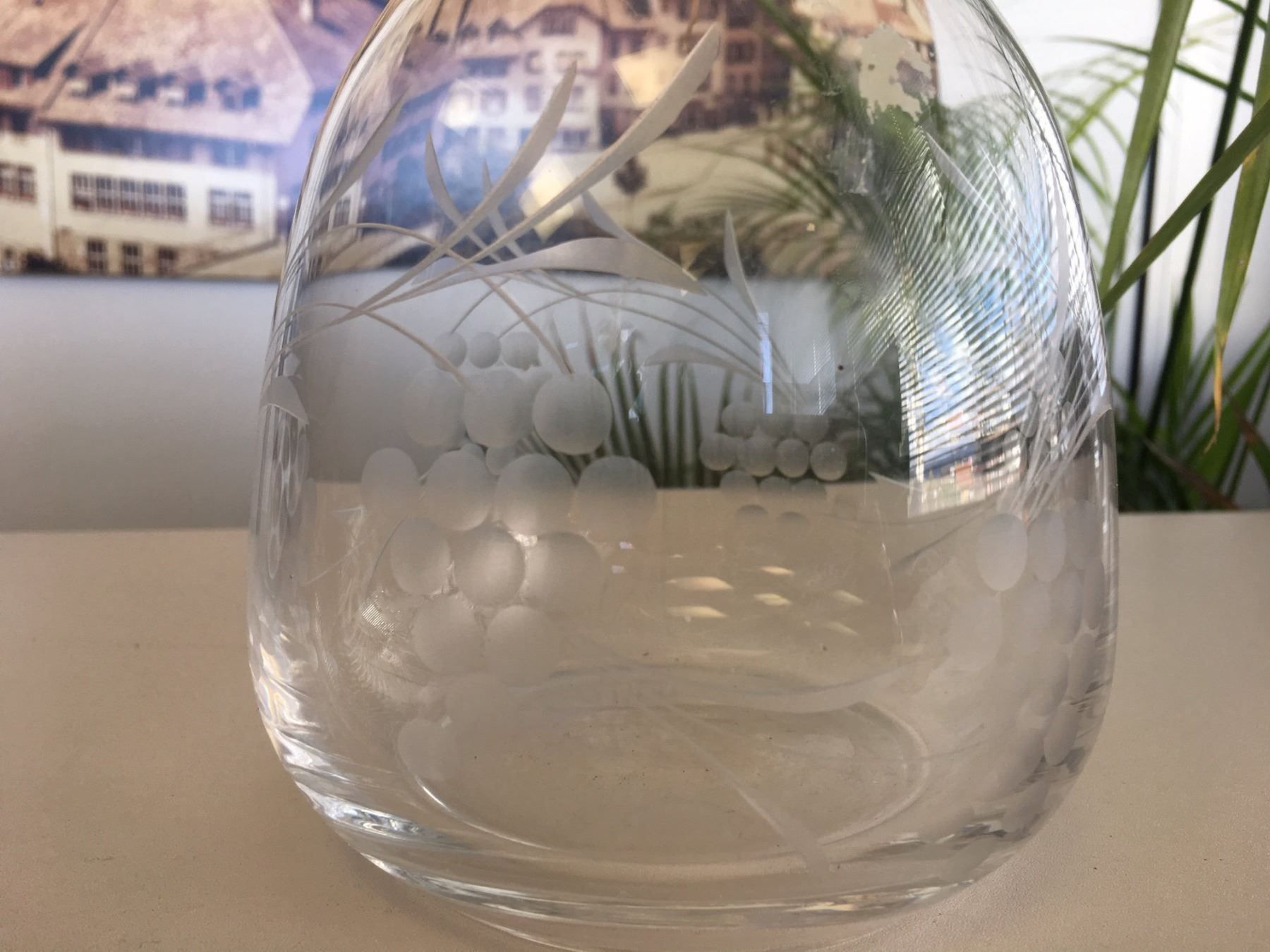 Caraffe: Weinkaraffe aus geritztem Glas ! – Usato da Brügg BE venduto da schwimmer01 1