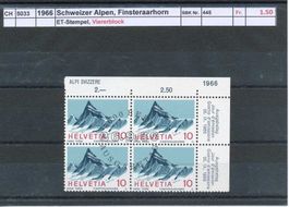 1966 "Finsteraarhorn" - Viererblock, ET -gestempelt