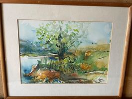 3 Original Aquarelle Franz Strobel Österreich Innsbruck