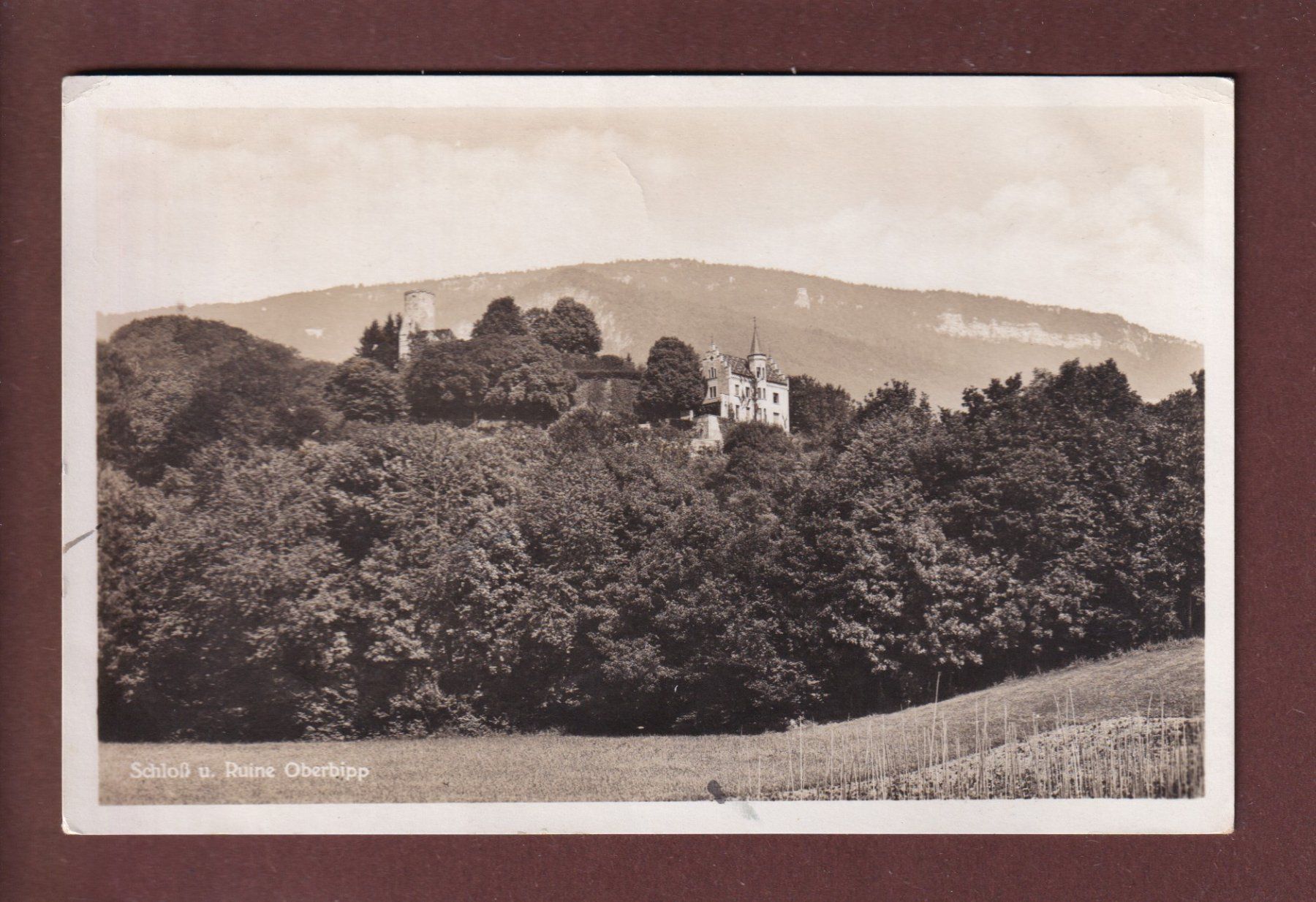 Cartoline postali: Schloss und Ruine OBERBIPP - 1932 – Usato da Pully venduto da nicecards
