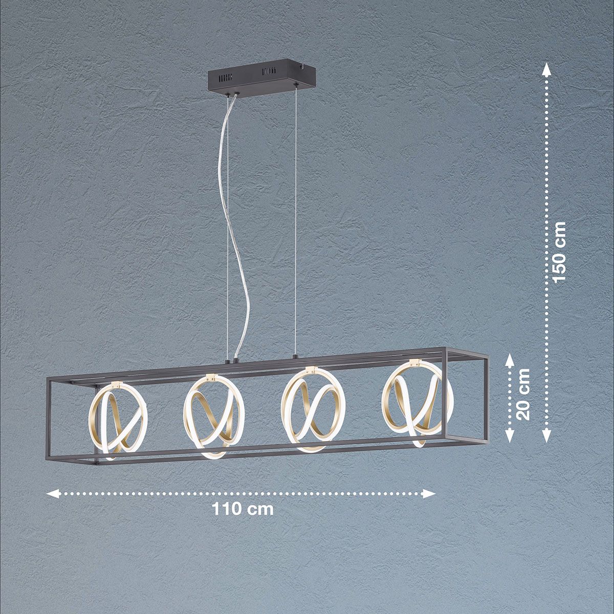 Kronleuchter & Deckenlampen: LED Pendelleuchte, 110 cm x 20 cm, Gold – Neu (gemäss Beschreibung) aus Kreuzlingen von Smart-Light 2
