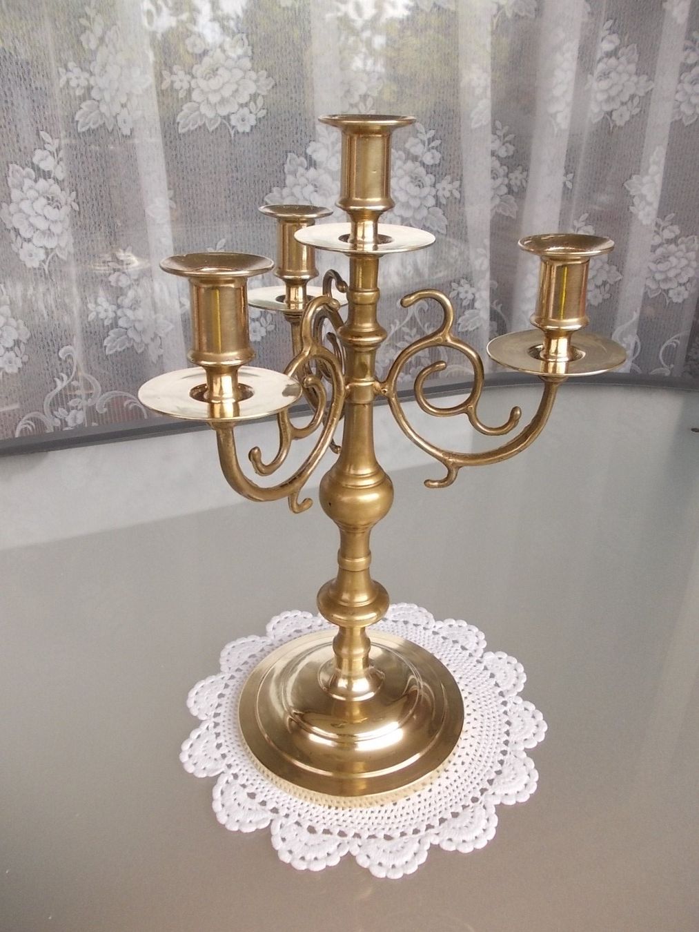 Portacandele: Alter 34cm Jugendstil Messing Kerzenständer 4flammig 1335gr. – Usato da Ostermundigen venduto da eschbe 7