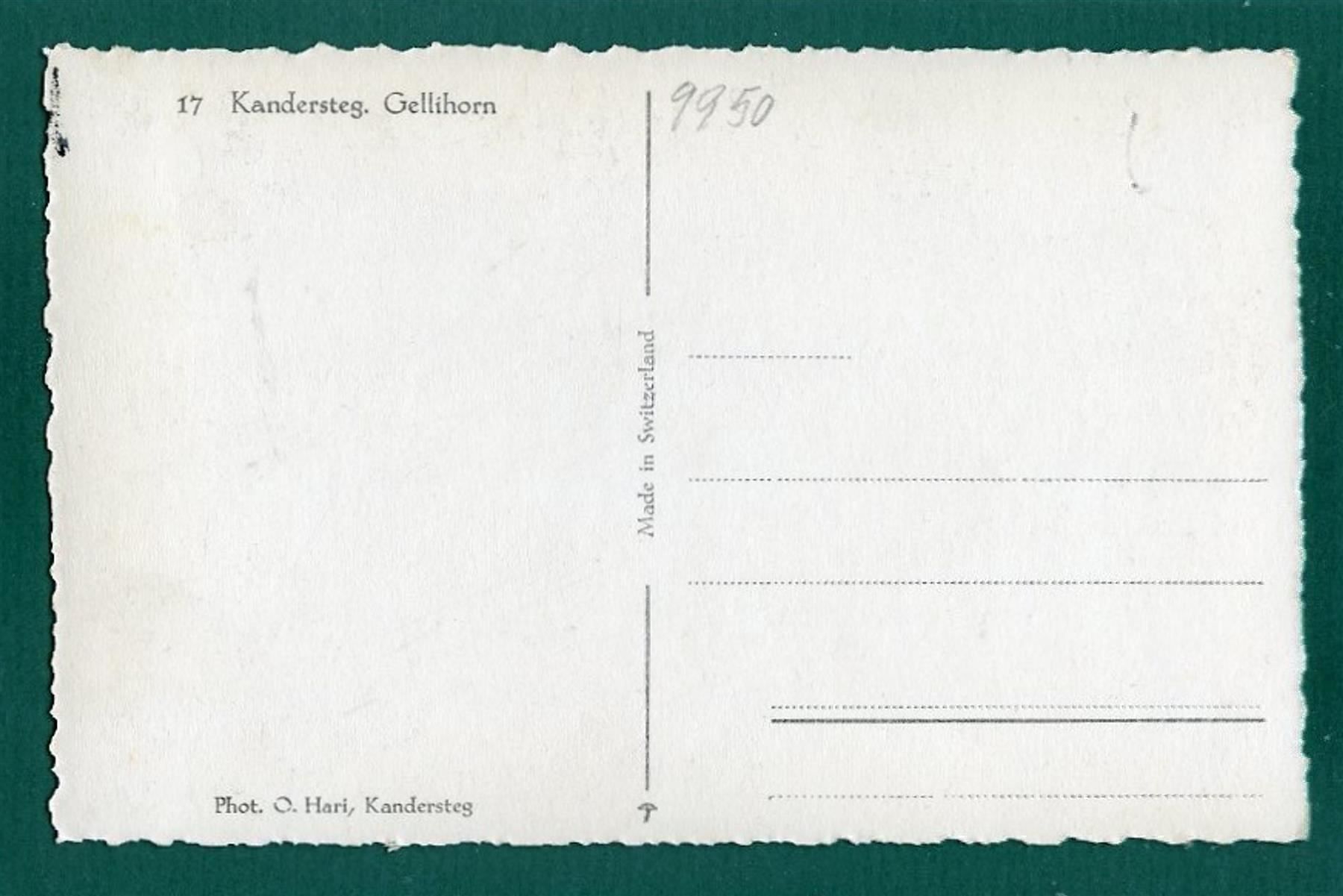 Cartoline postali: Kandersteg, Gellihorn, ungelaufen, ca. 1950 – Usato da Sargans venduto da Hausi1951 1