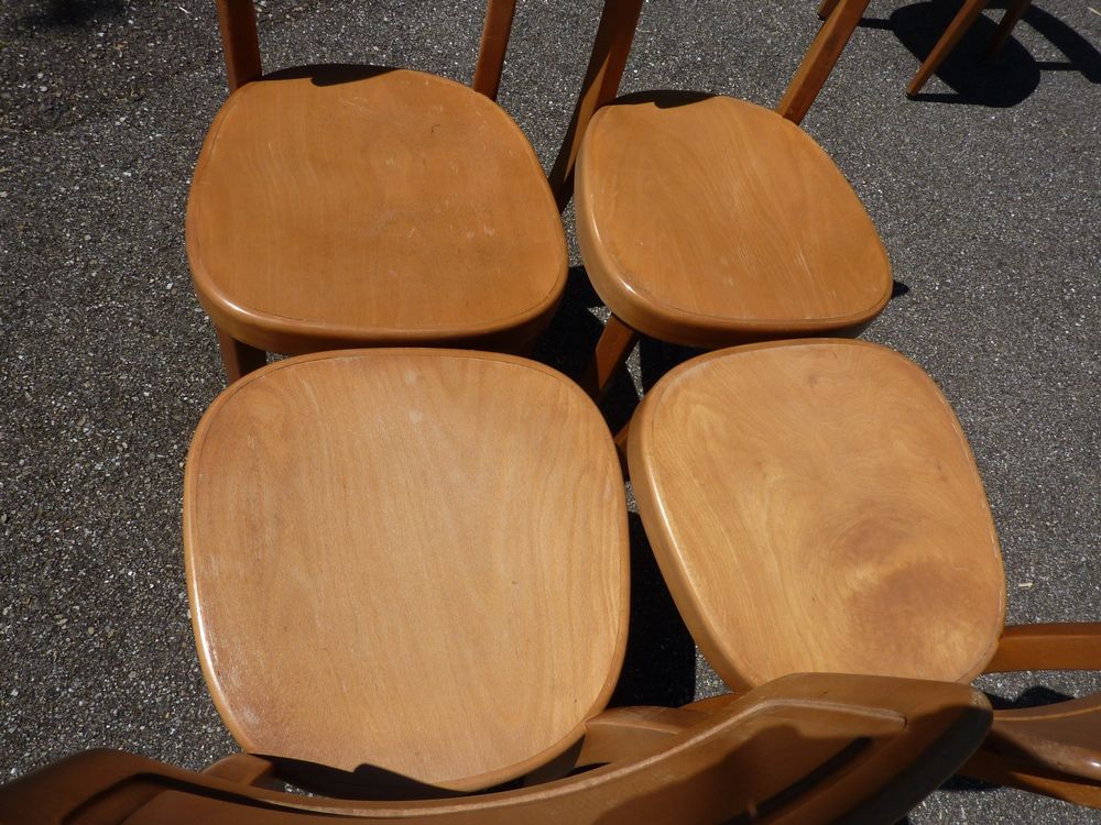 6 Stühle Beizenstühle Holzstühle Gastrostühle Keusch Tisch 4