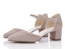 Brautschuh Rainbow Paisly in rose metallic Gr. 38