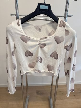 Weisses Langarm-Crop-Top Pyjama Gr. S Gilly Hicks