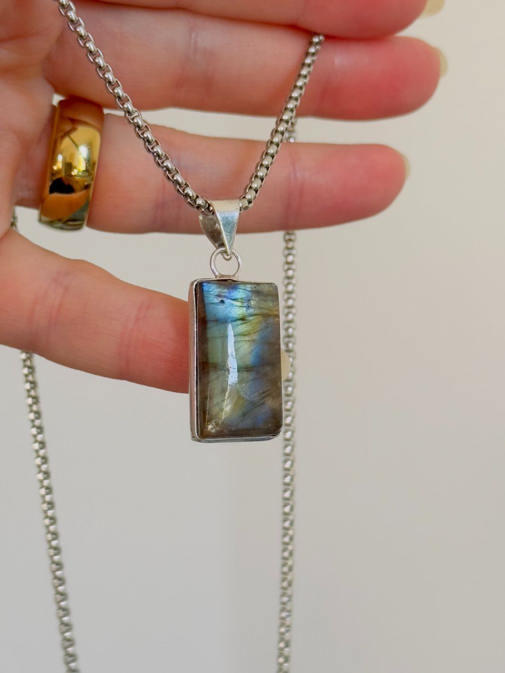 Catenine: Fashionable labradorite necklace – Nuovo e nell'imballaggio originale da Genève venduto da AGBERG 5