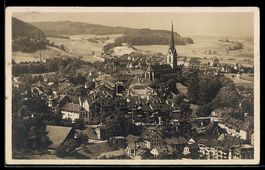 AK Burgdorf, Ortsansicht mit Kirchturm