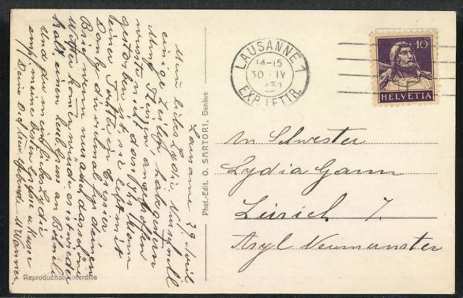 Cartoline postali: Lausanne, Place de la Palud, circulée 1931 – Usato da Frauenfeld venduto da POML 1