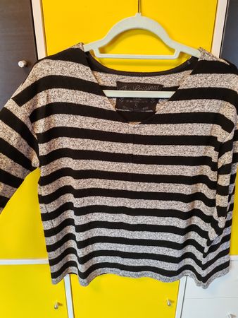 EDC Shirt Damen Gr. S schwarz/grau gestreift