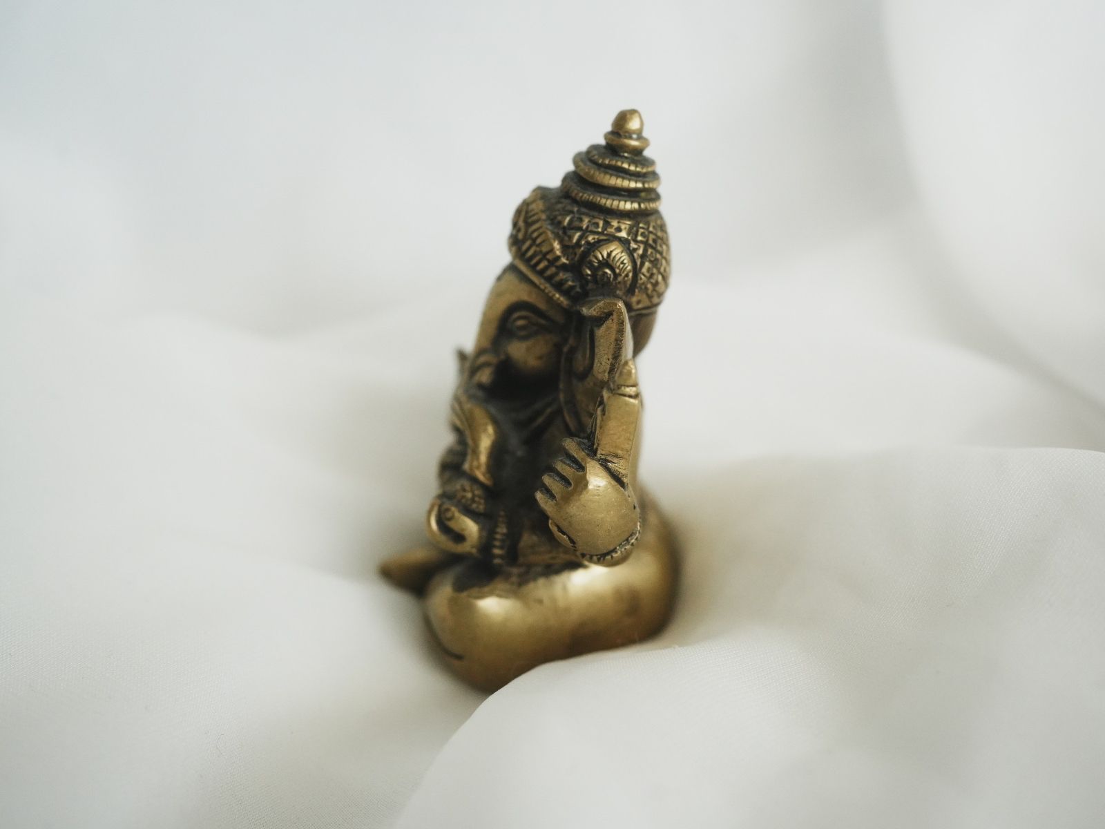 Statuette: Ganesha Figur Messing Bronze Indien Statue sitzend 7 cm – Usato da Volketswil venduto da HeredisAntiques 2