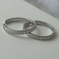 Silber 925 Zirkonia Kreolen 3 cm