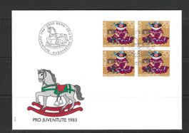 FDC Pro Juventute  Viererblock 1983