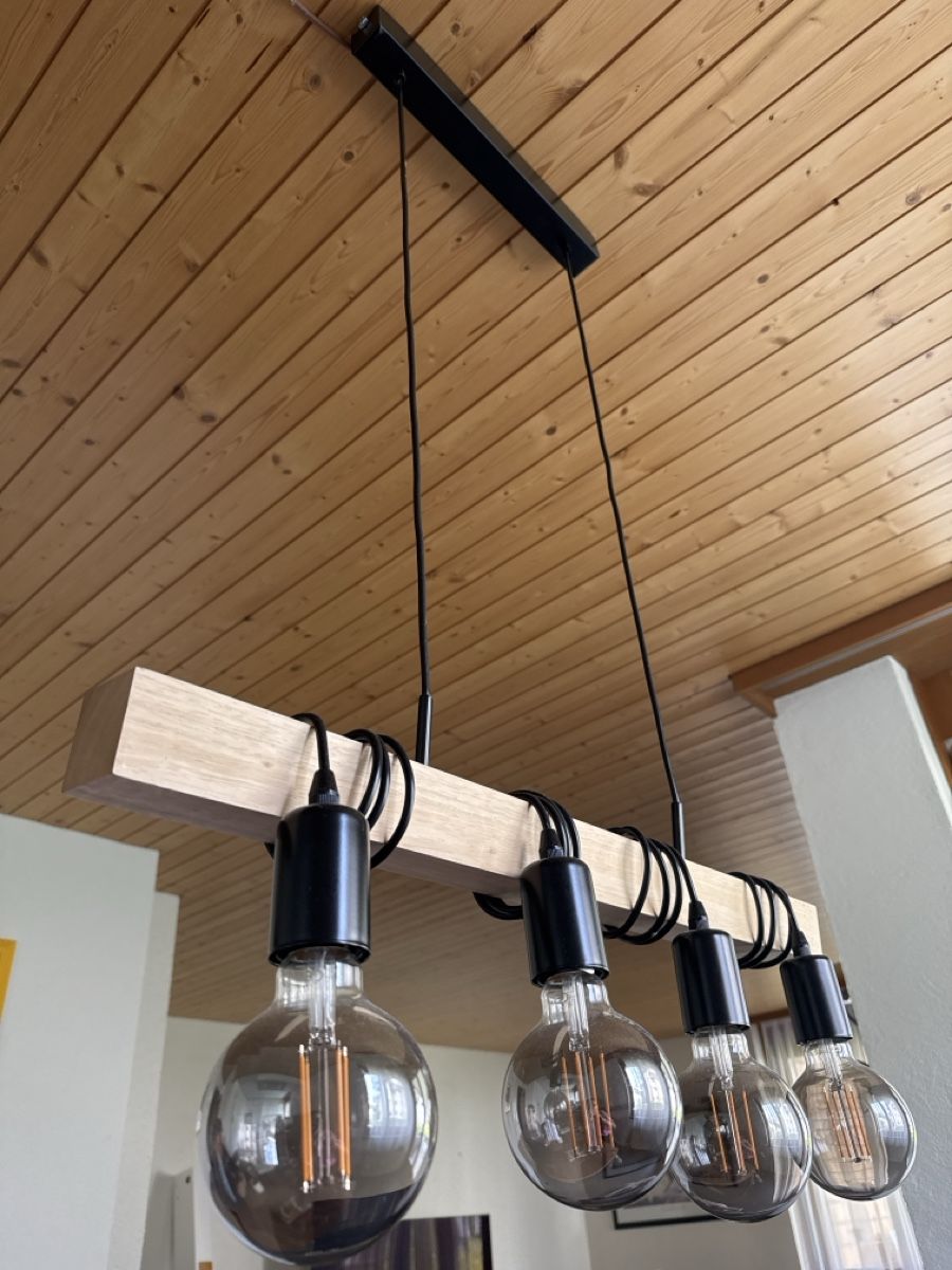 Lampadari & plafoniere: Moderne Hängelampe mit 4 Birnen - Holz – Usato da Oberdorf NW venduto da Voci 2