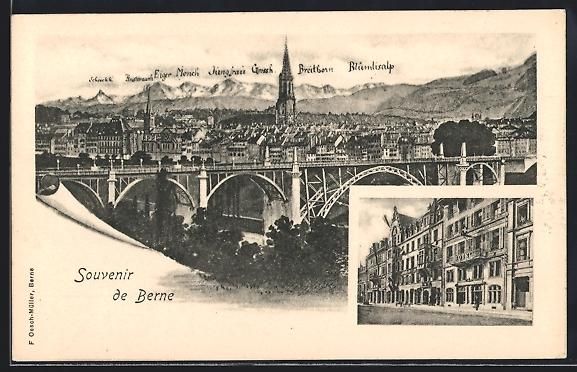 Ansichtskarten: Berne, Panorama mit Breitborn, Blümlisa – Gebraucht aus Berlin von bartko-reher