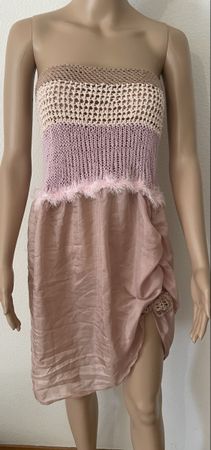 Kleid leicht,  Strick gerafft rosa Grösse  38