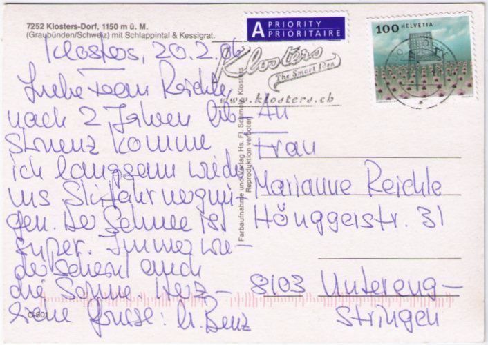 Ansichtskarten: Klosters – Gebraucht aus Binningen von Mountainrider 1