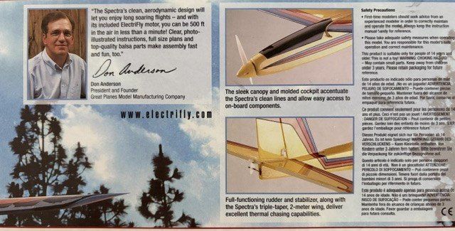 Modellismo RC: SPECTRA ElectriFly Holzbausatz – Nuovo e nell'imballaggio originale da Würenlingen venduto da Delfinli1 2
