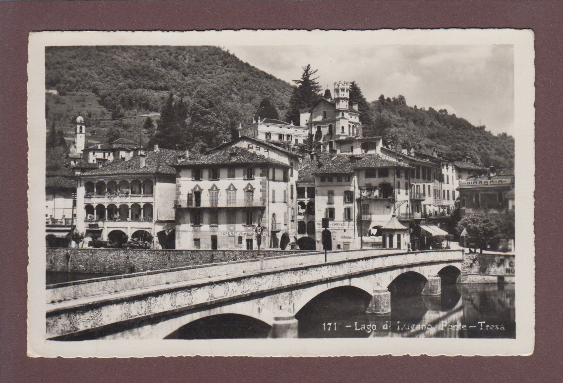 Cartoline postali: PONTE-TRESA - 1946 – Usato da Pully venduto da nicecards