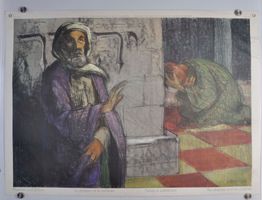 Schulwandbild "Pharisäer und Zöllner"​ von Albert Saner