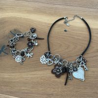 Fossil Charm Set, Halskette und Armband, Top Zustand!