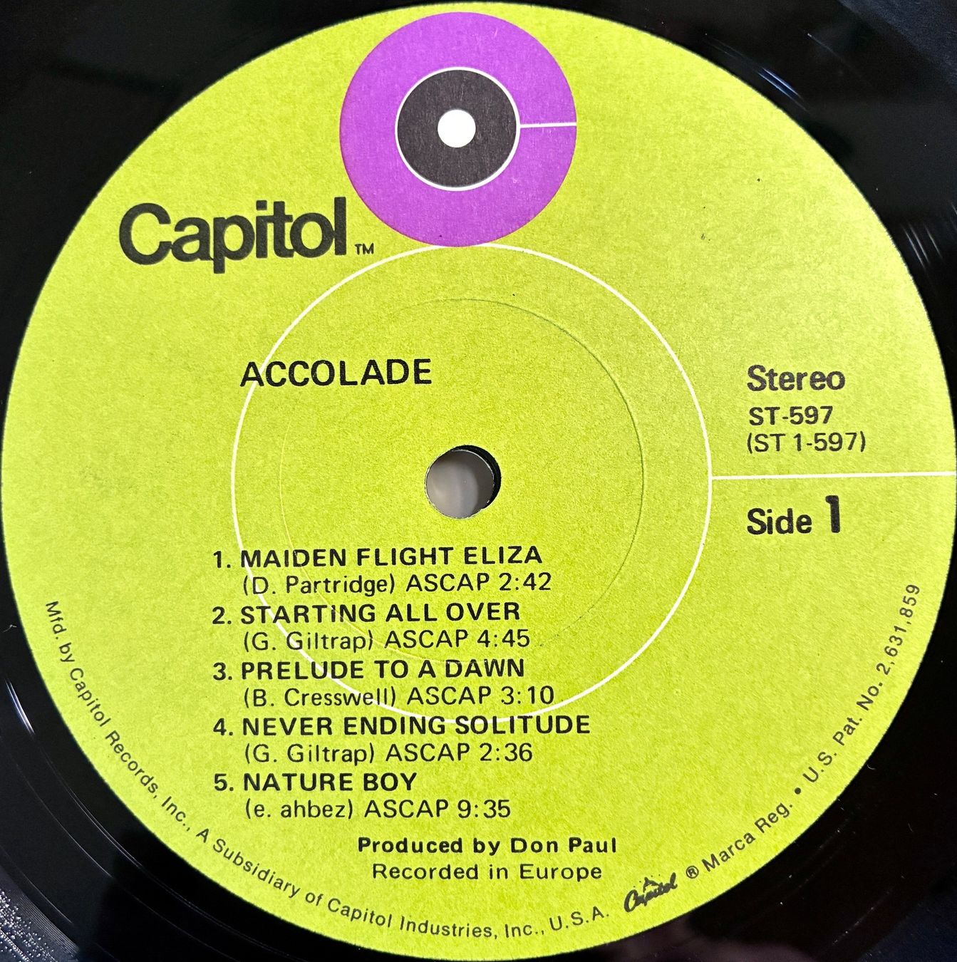 Dischi in vinile: Accolade - Accolade, US Pressung von 1970 – Usato da Buchberg venduto da ICM-Tapefan-1961-MCS 3