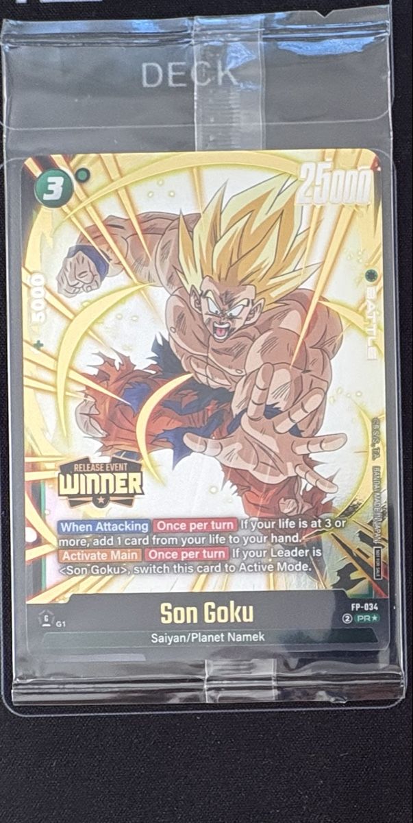 Bandai Carte collezionabili: Carte Dragon Ball Son Goku Release Event Winner – Usato da Vezia venduto da jod_2xf9