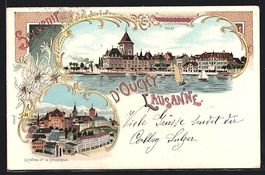 Litho Lausanne, Ouchy, Le Chateau et la 