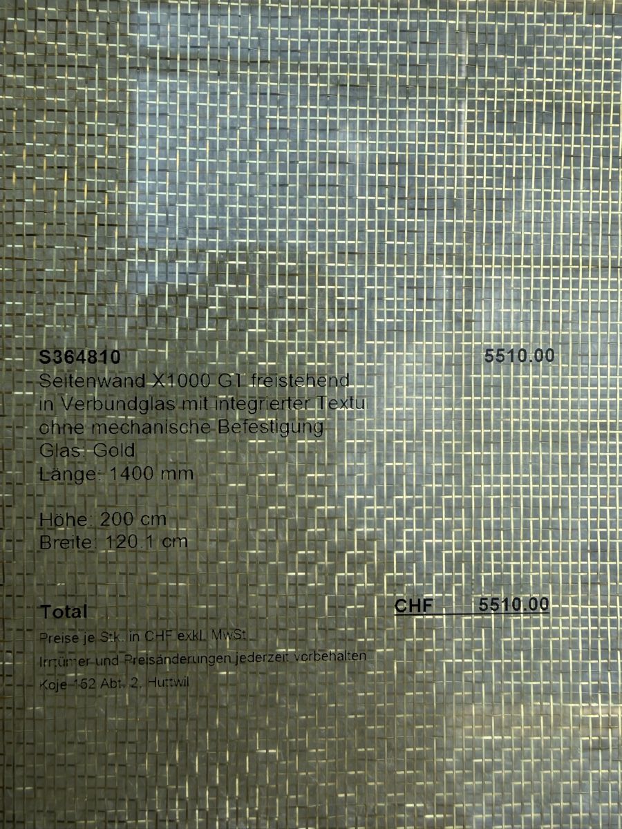 Paravents: Seitenwand in Verbundglas ( Listenpreis 5‘510.-) – Neu (gemäss Beschreibung) aus Amriswil von deluxe_bad 6