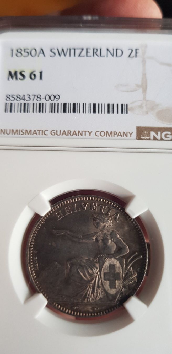 Tutti le monete: Rare état 2 Francs 1850 MS61 – Usato da Meyrin venduto da menelaos77 2