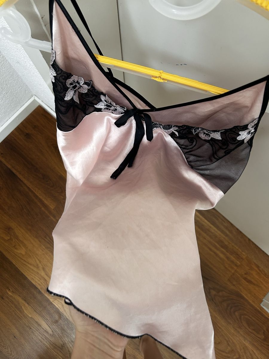 Camicette: Dessous Nachhemd Seide Rosa Schwarz Spitze – Usato da Teufen ZH venduto da jas_8yhh 1