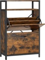 Schuhschrank mit 2 Klappen, Schuhregal, Schuhkipper,