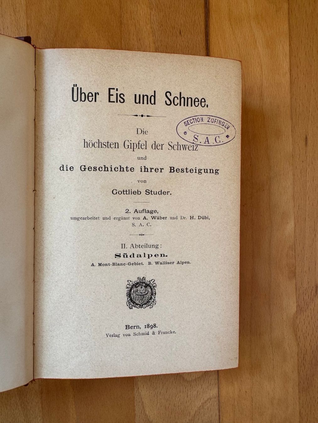 Libri: Antikes Buch "Ueber Eis und Schnee", Gottlieb Studer, 1898 – Usato da Zofingen venduto da Herbetorix 1