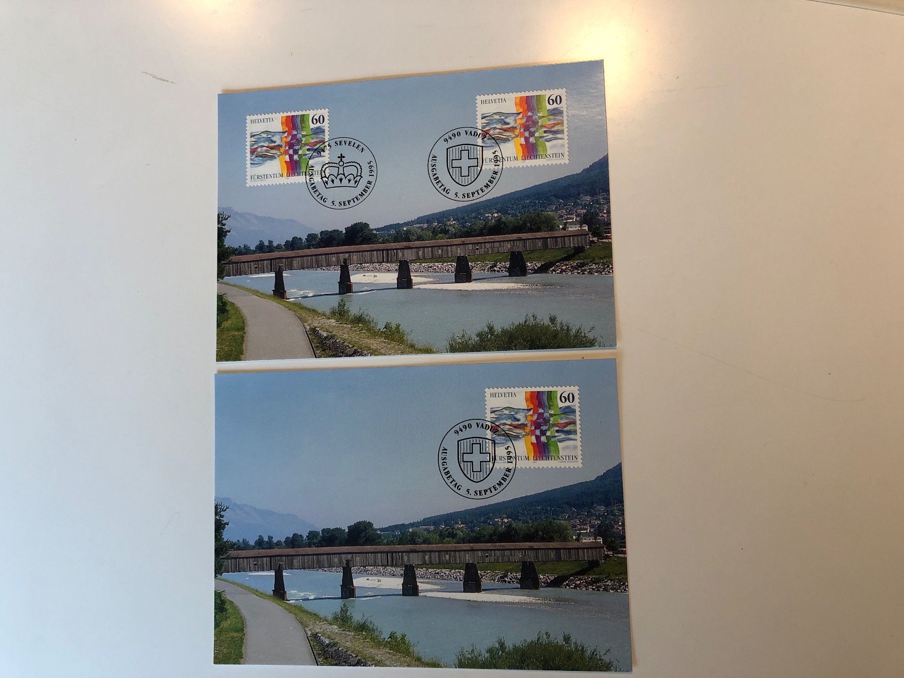 Alle Briefmarken: 2 Varianten Maxikarten! Nur 1.— – Gebraucht aus Lufingen von Rac0